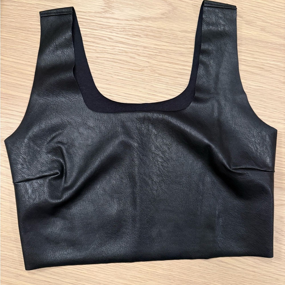 Commando Black faux Leather Crop Top